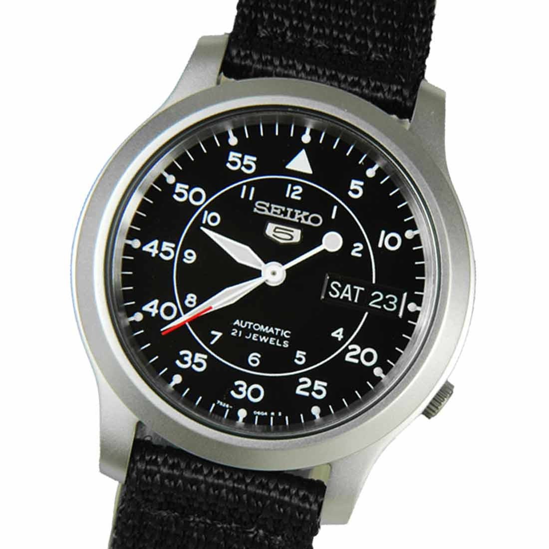 Seiko 5 Military Black Nylon SNK809K2 SNK809 SNK809K Watch -Seiko
