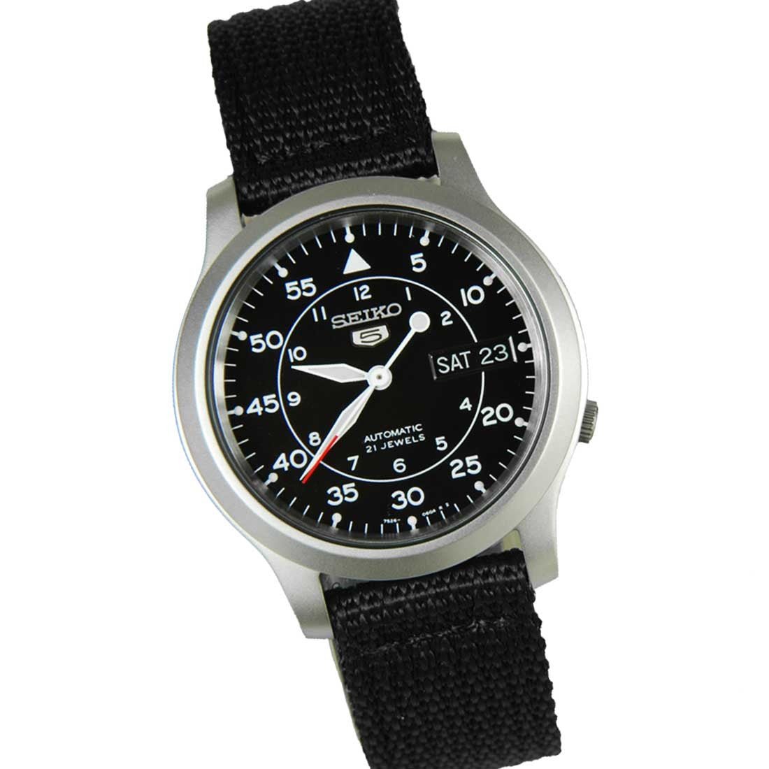 Seiko 5 Military Black Nylon SNK809K2 SNK809 SNK809K Watch -Seiko