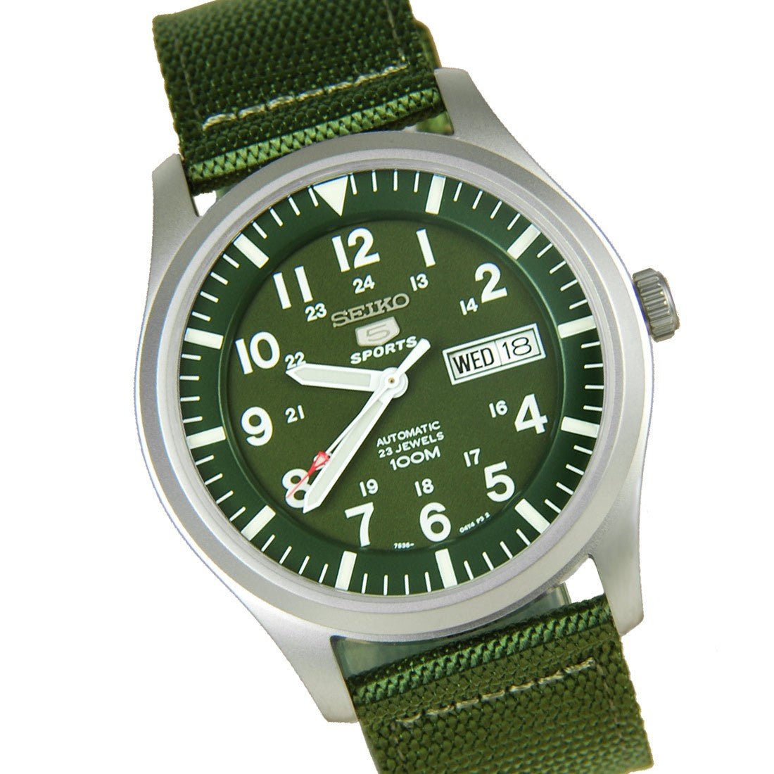 Seiko 5 Military Green Nylon SNZG09K1 SNZG09 SNZG09K Automatic Watch -Seiko