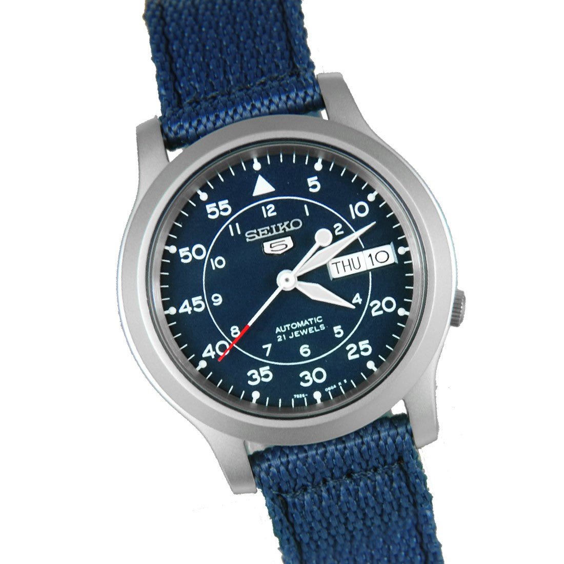 Seiko 5 Military SNK807K2 SNK807 SNK807K Blue Nylon Watch -Seiko