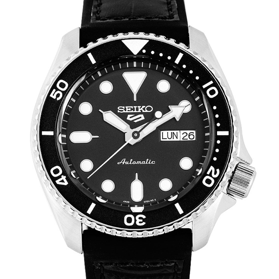 Seiko 5 Sports Automatic Black Silicone SRPD55K2 SRPD55 SRPD55K Watch -Seiko
