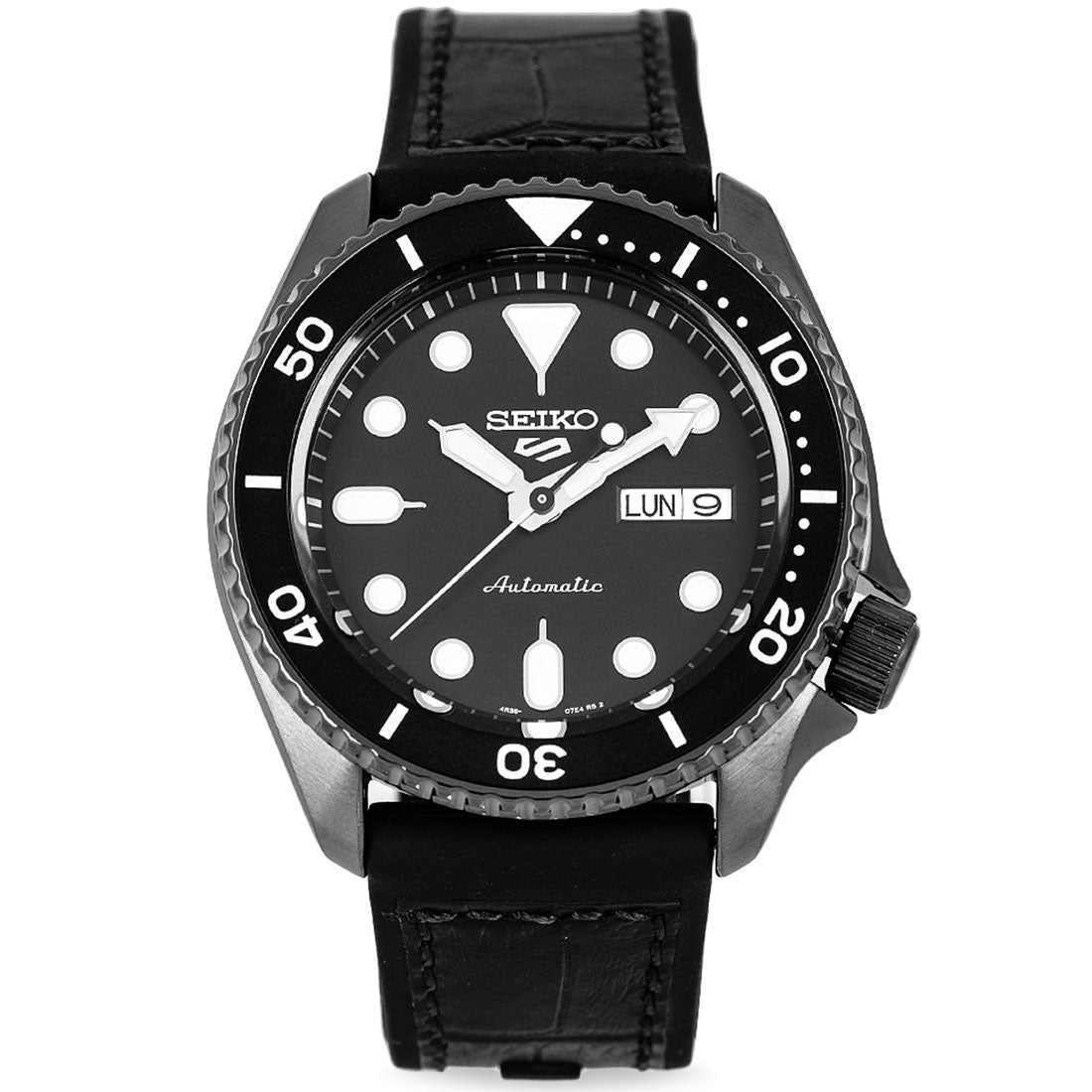 Seiko 5 Sports Black Silicone SRPD65K3 SRPD65 Automatic Watch -Seiko