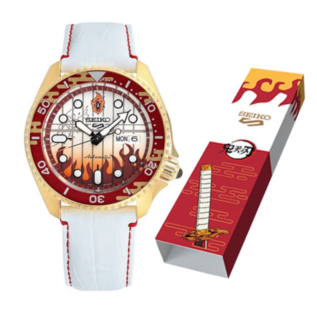 Seiko 5 Sports Demon Slayer SRPJ28K1 SRPJ28 Kyojuro Rengoku Limited Edition Watch -Seiko