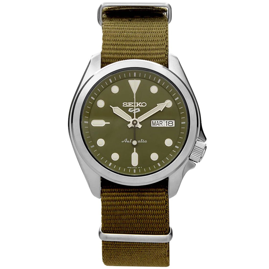 Seiko 5 Sports Green Nylon SRPE65K1 SRPE65 SRPE65K Mechanical Watch -Seiko