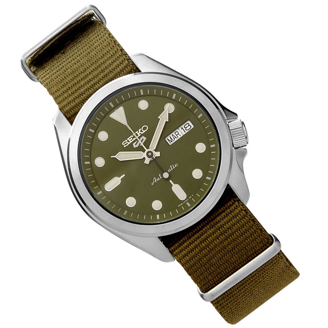 Seiko 5 Sports Green Nylon SRPE65K1 SRPE65 SRPE65K Mechanical Watch -Seiko