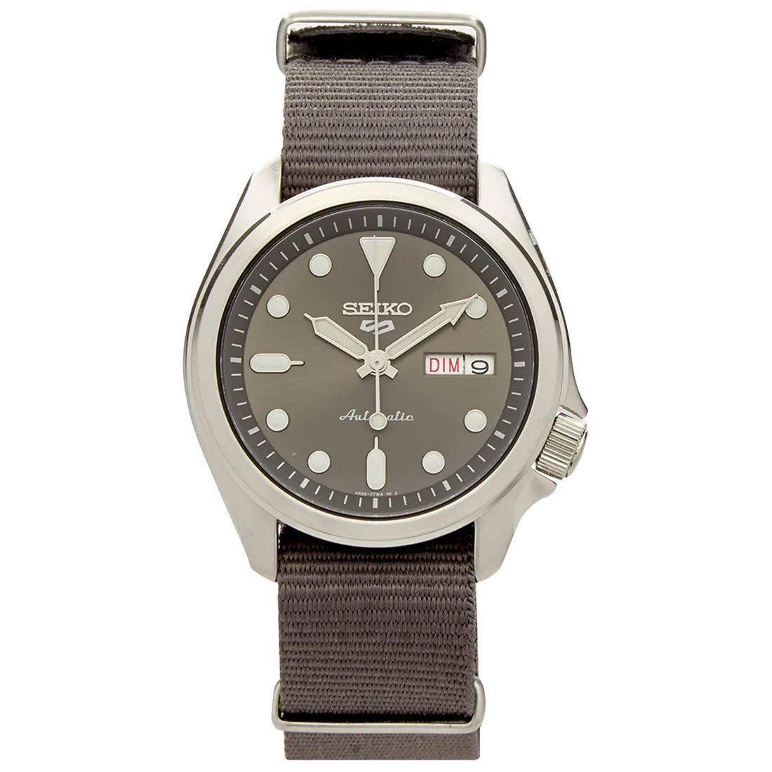 Seiko 5 Sports Grey Nylon 24 Jewels Watch SRPE61 SRPE61K SRPE61K1 -Seiko