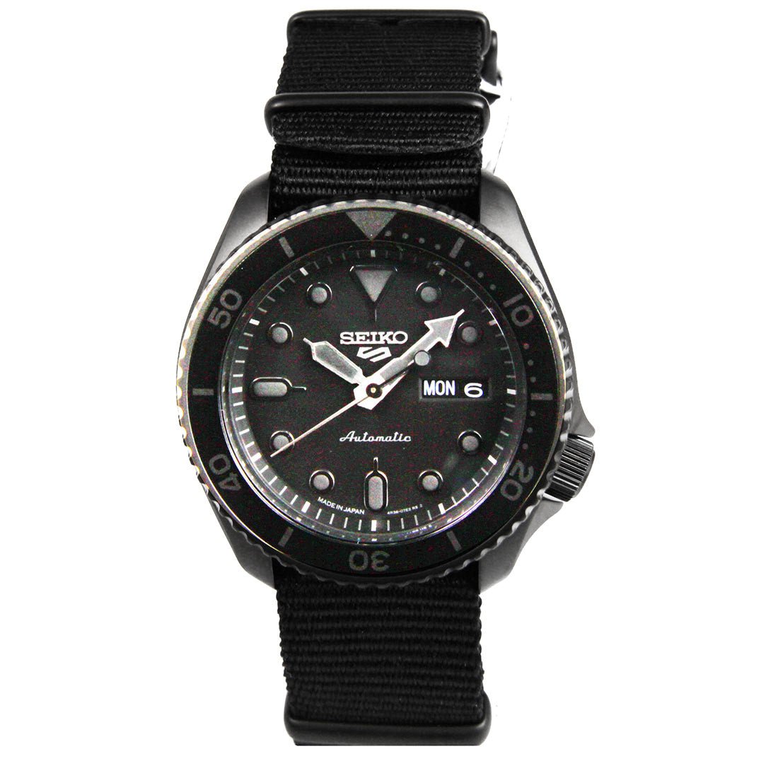 Seiko 5 Sports JDM Black Nylon SBSA025 Automatic Watch -Seiko