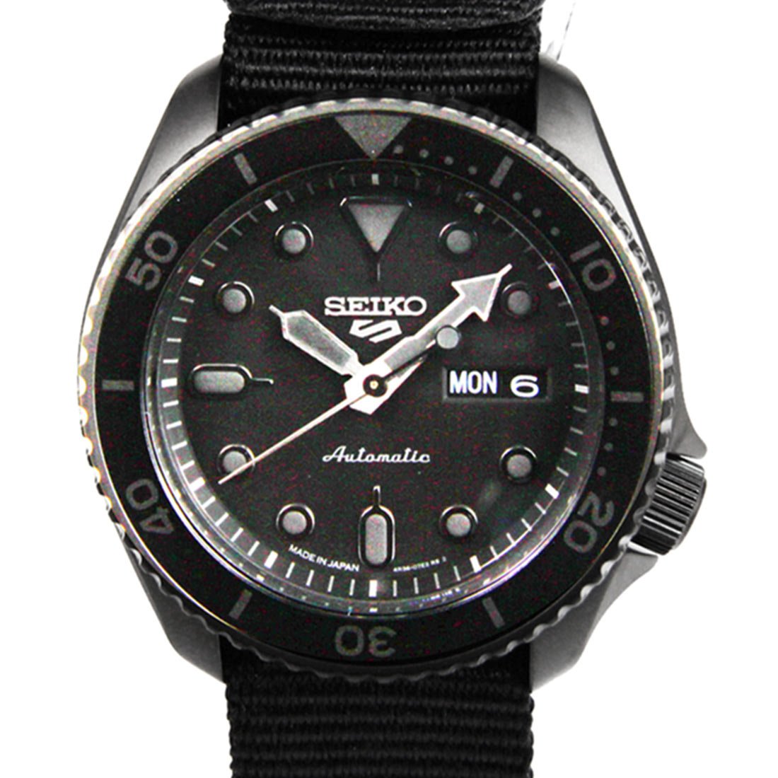 Seiko 5 Sports JDM Black Nylon SBSA025 Automatic Watch -Seiko