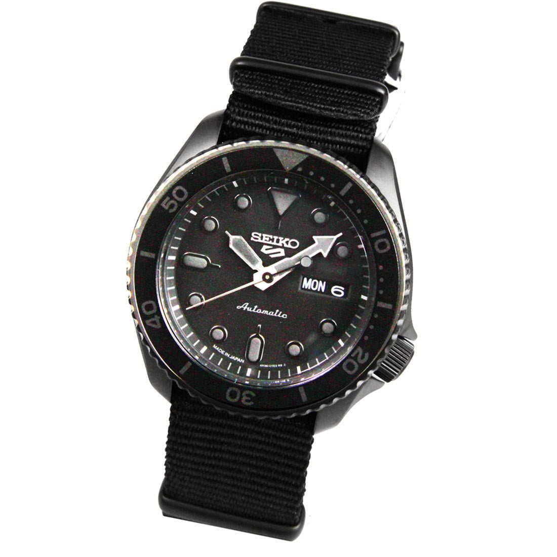 Seiko 5 Sports JDM Black Nylon SBSA025 Automatic Watch -Seiko