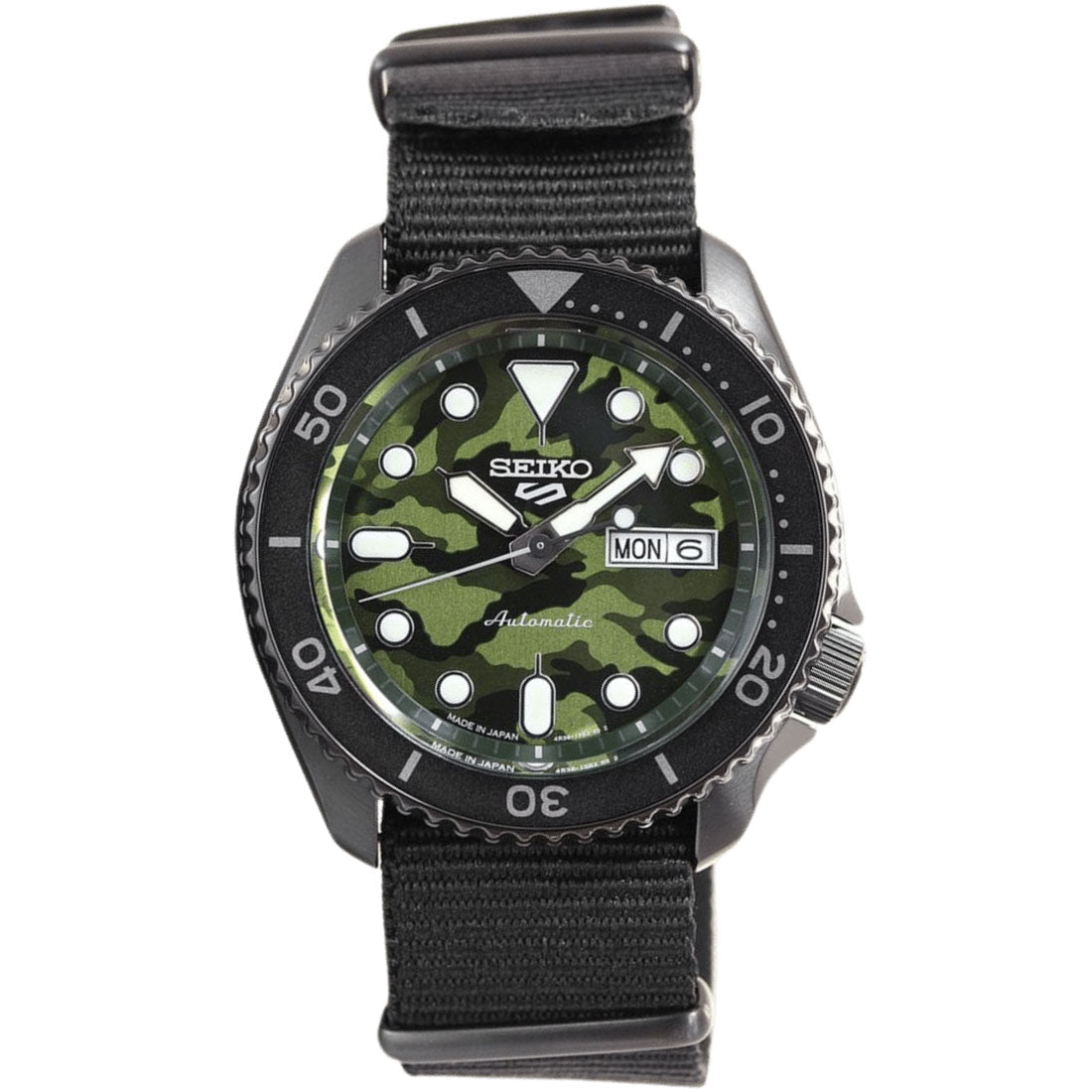 Seiko 5 Sports JDM SKX Street Style SBSA173 Camouflage Dial Nylon Watch -Seiko