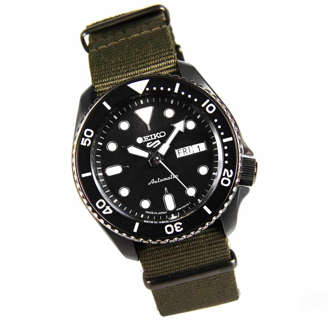 Seiko 5 Sports Nylon SBSA023 Automatic Analog Black Dial Watch -Seiko