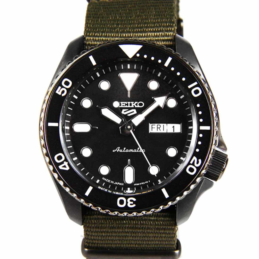 Seiko 5 Sports Nylon SBSA023 Automatic Analog Black Dial Watch -Seiko