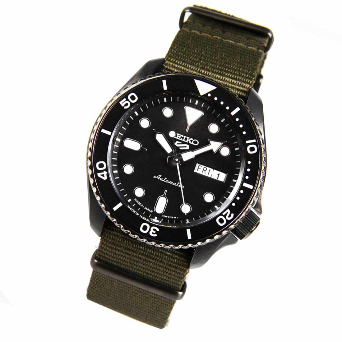 Seiko 5 Sports Nylon SBSA023 Automatic Analog Black Dial Watch -Seiko