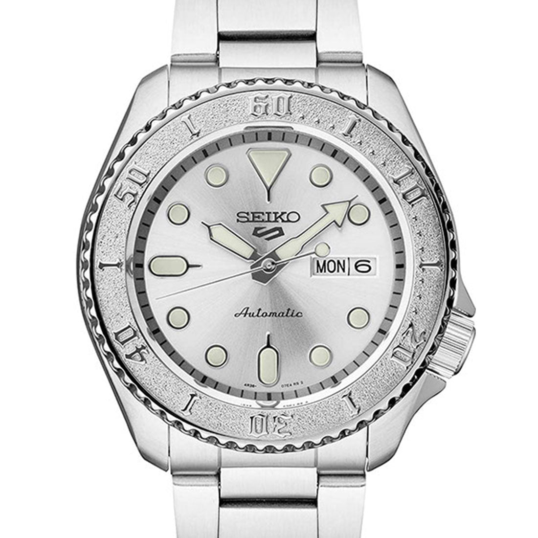 Seiko 5 Sports Silver Dial Stainless Steel Watch SRPE71K1 SRPE71 SRPE71K -Seiko