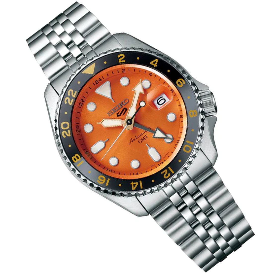 Seiko 5 Sports SSK Series GMT SSK005 Orange Dial Automatic Watch -Seiko
