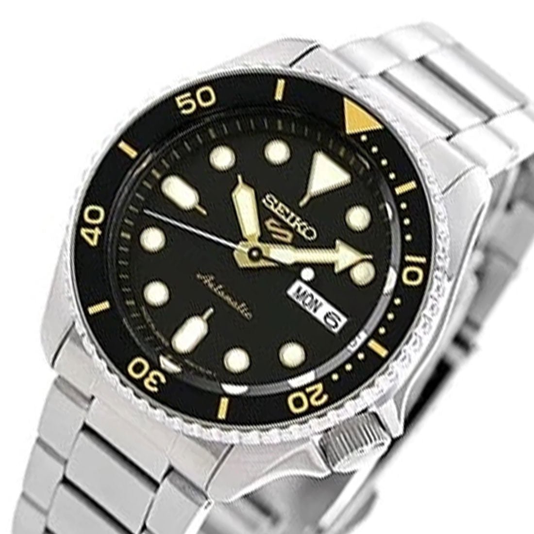 Seiko 5 Sports Stainless Steel SRPD57K1 SRPD57 Black Dial Watch -Seiko