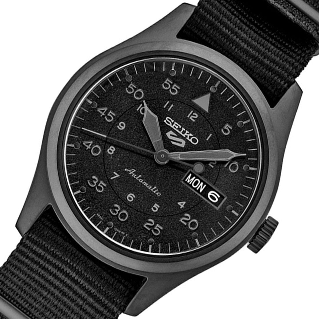 Seiko 5 Stealth Black Sports SRPJ11K1 SRPJ11 SRPJ11K Field Street Style Watch -Seiko