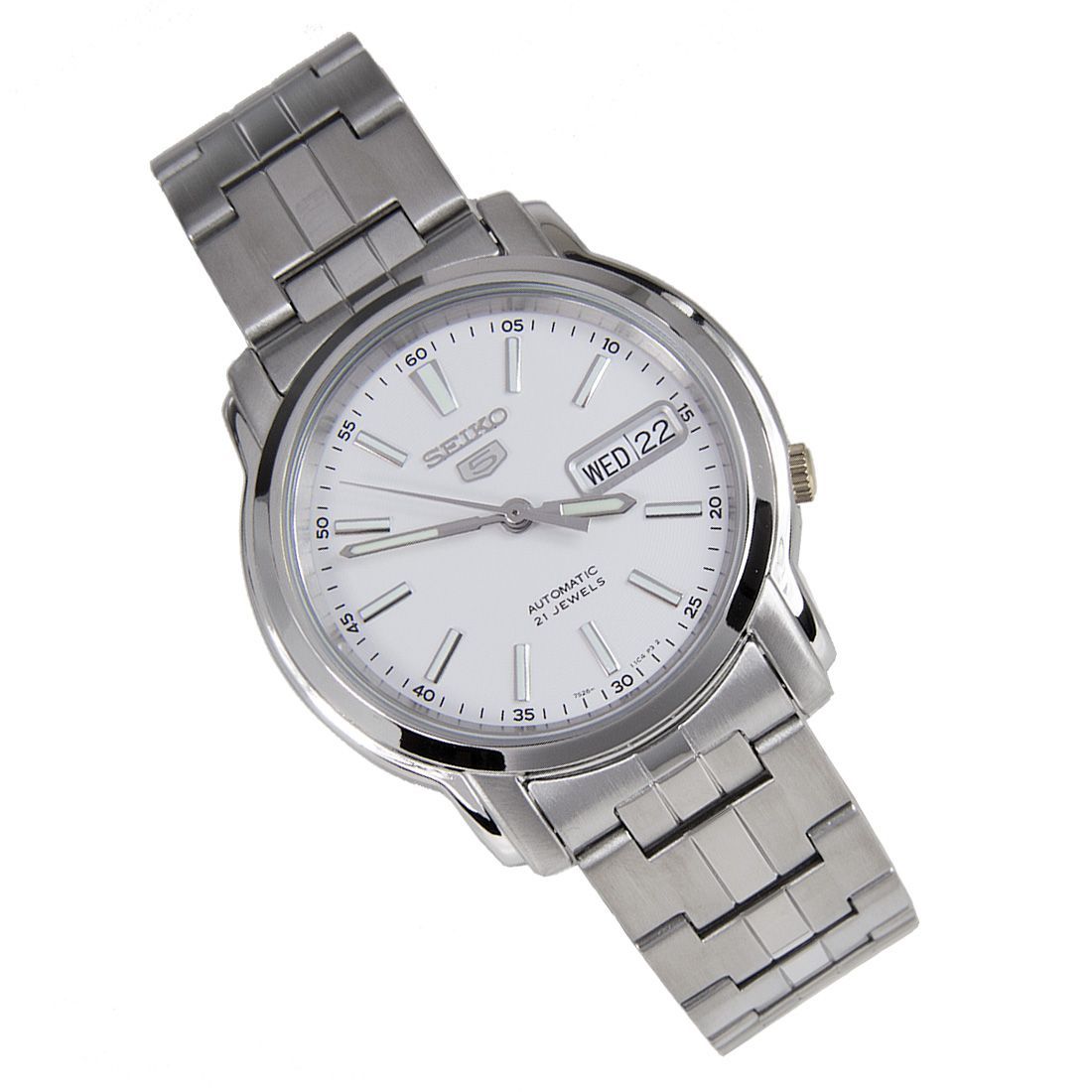 Seiko 5 White Dial Analog SNKL75K1 SNKL75 SNKL75K Casual Watch -Seiko