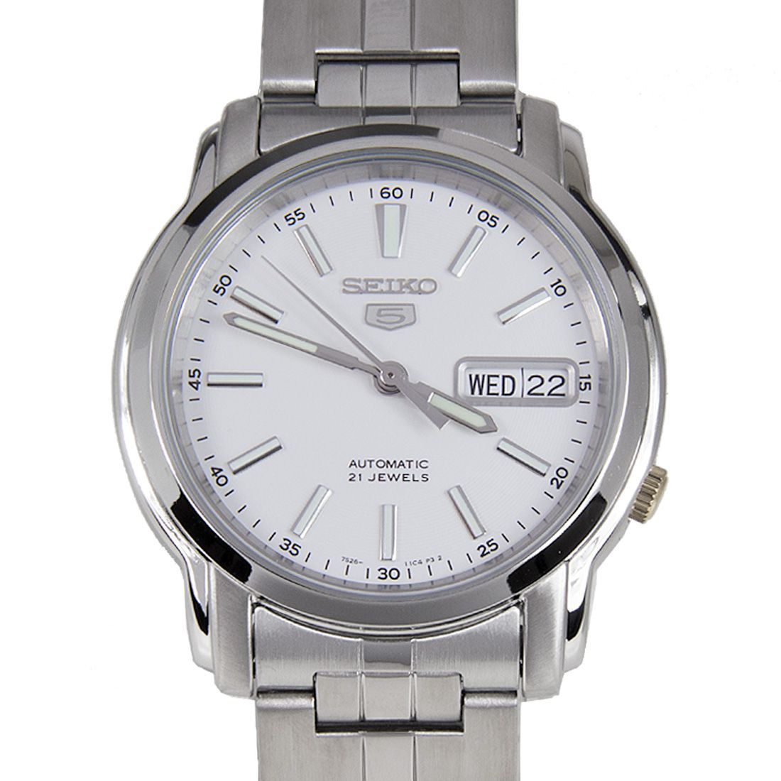 Seiko 5 White Dial Analog SNKL75K1 SNKL75 SNKL75K Casual Watch -Seiko
