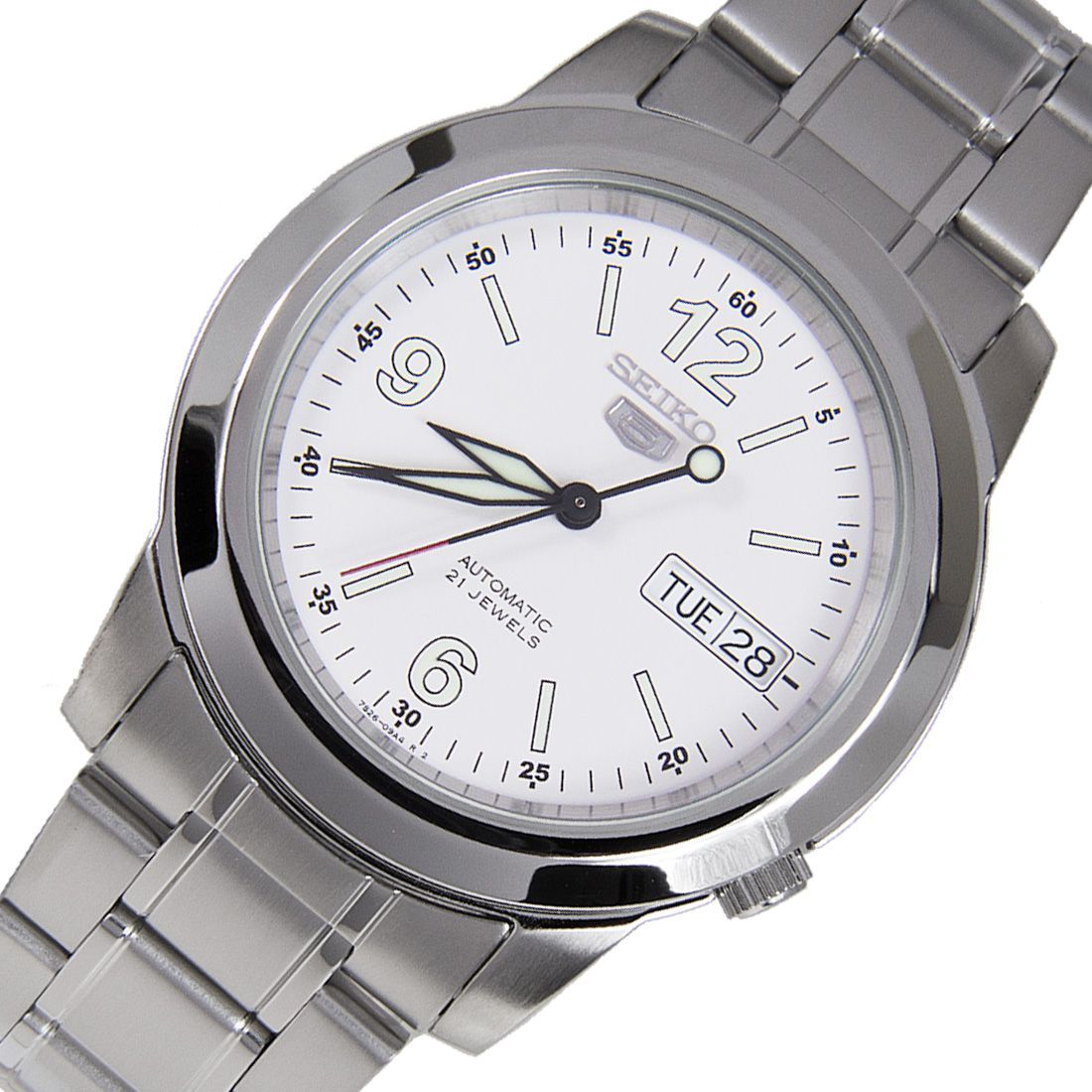 Seiko 5 White Dial SNKE57K1 SNKE57 SNKE57K Analog Automatic Watch -Seiko