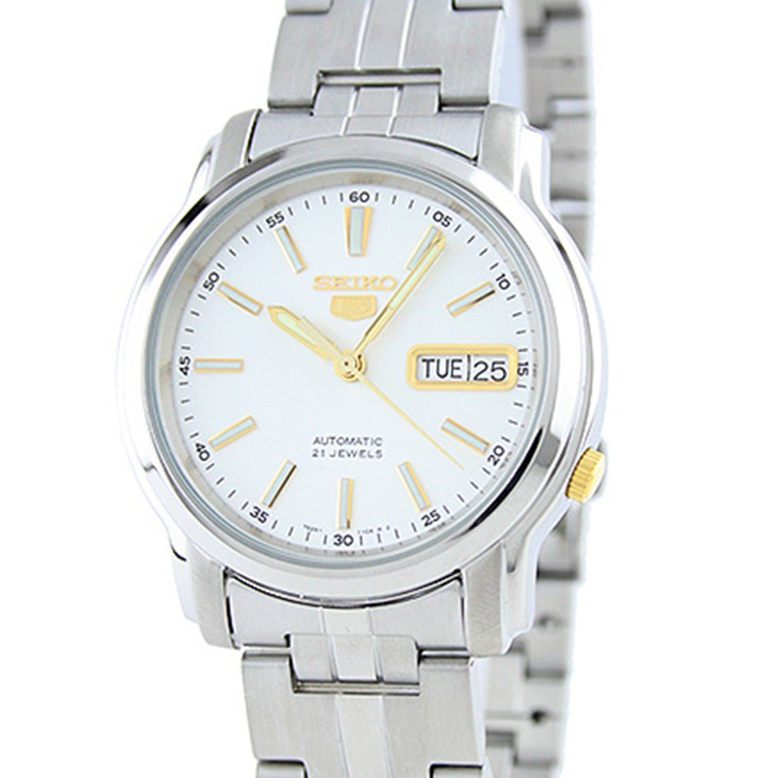 Seiko 5 White Dial SNKL77K1 SNKL77 SNKL77K Automatic Watch -Seiko