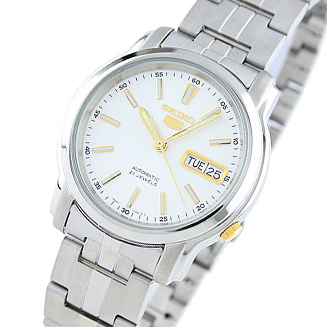 Seiko 5 White Dial SNKL77K1 SNKL77 SNKL77K Automatic Watch -Seiko