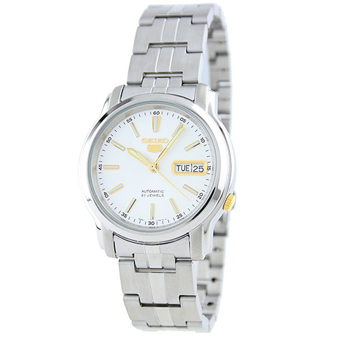 Seiko 5 White Dial SNKL77K1 SNKL77 SNKL77K Automatic Watch -Seiko