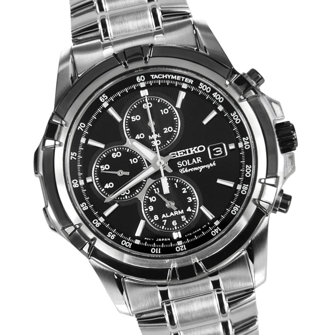 Seiko Chronograph Solar SSC147P1 SSC147 SSC147P Alarm Watch -Seiko