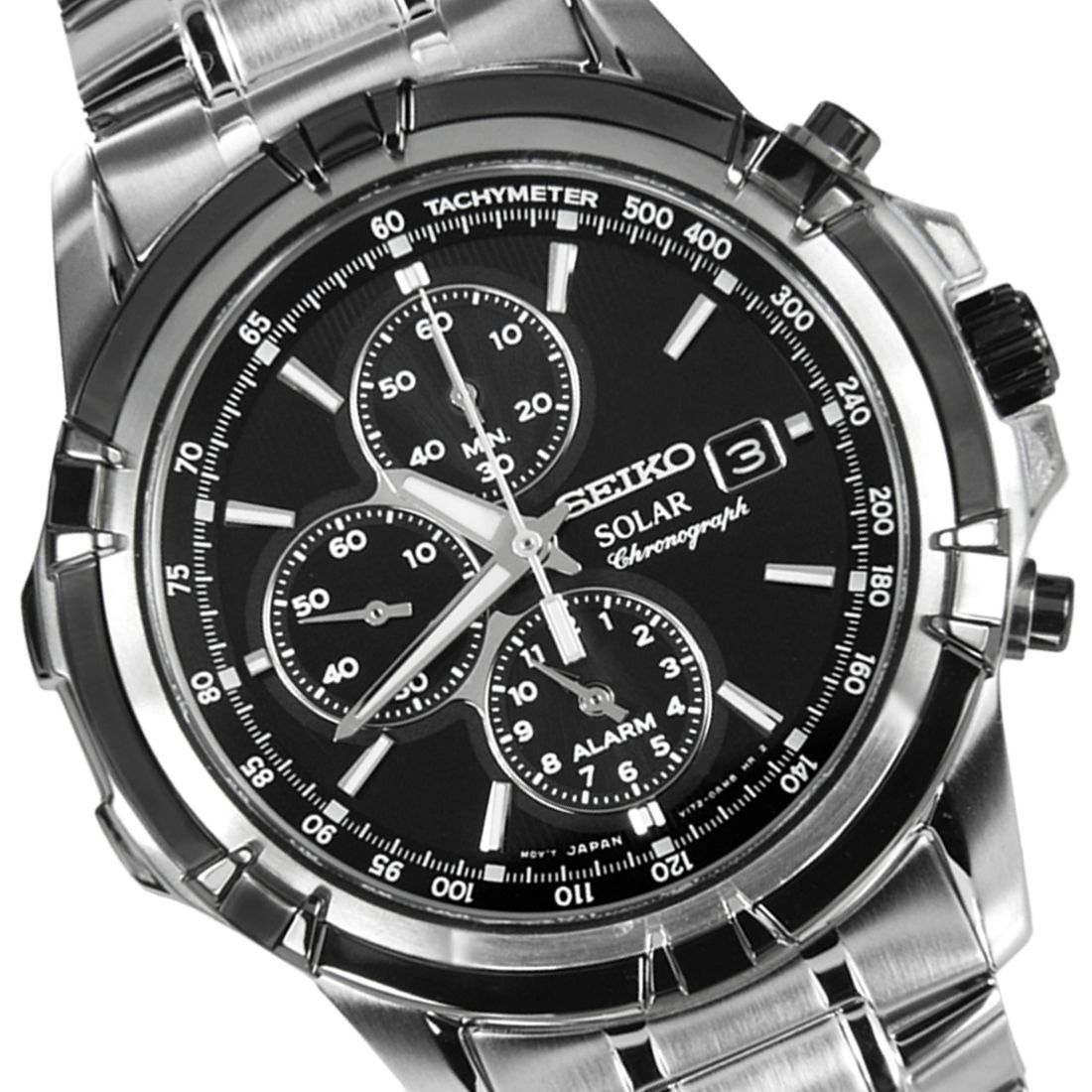 Seiko Chronograph Solar SSC147P1 SSC147 SSC147P Alarm Watch -Seiko