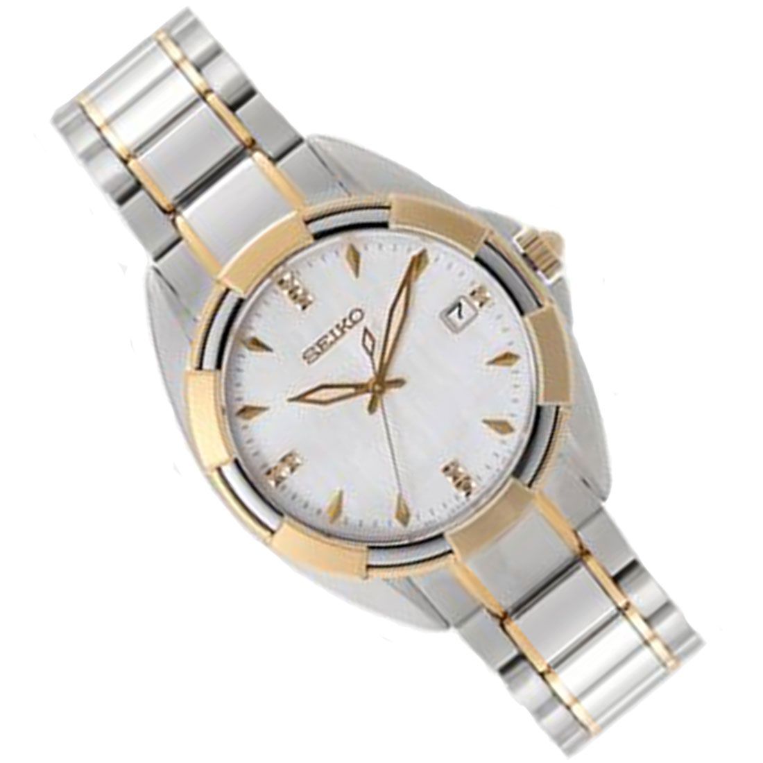 Seiko Diamond Accent Womens SKK886P1 SKK886 SKK886P Two Tone Watch -Seiko