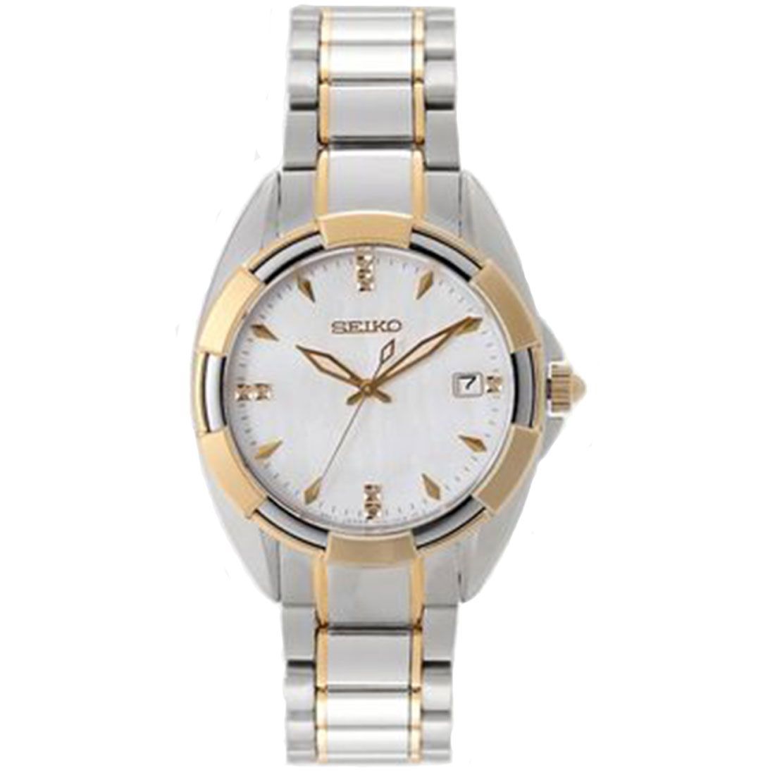 Seiko Diamond Accent Womens SKK886P1 SKK886 SKK886P Two Tone Watch -Seiko