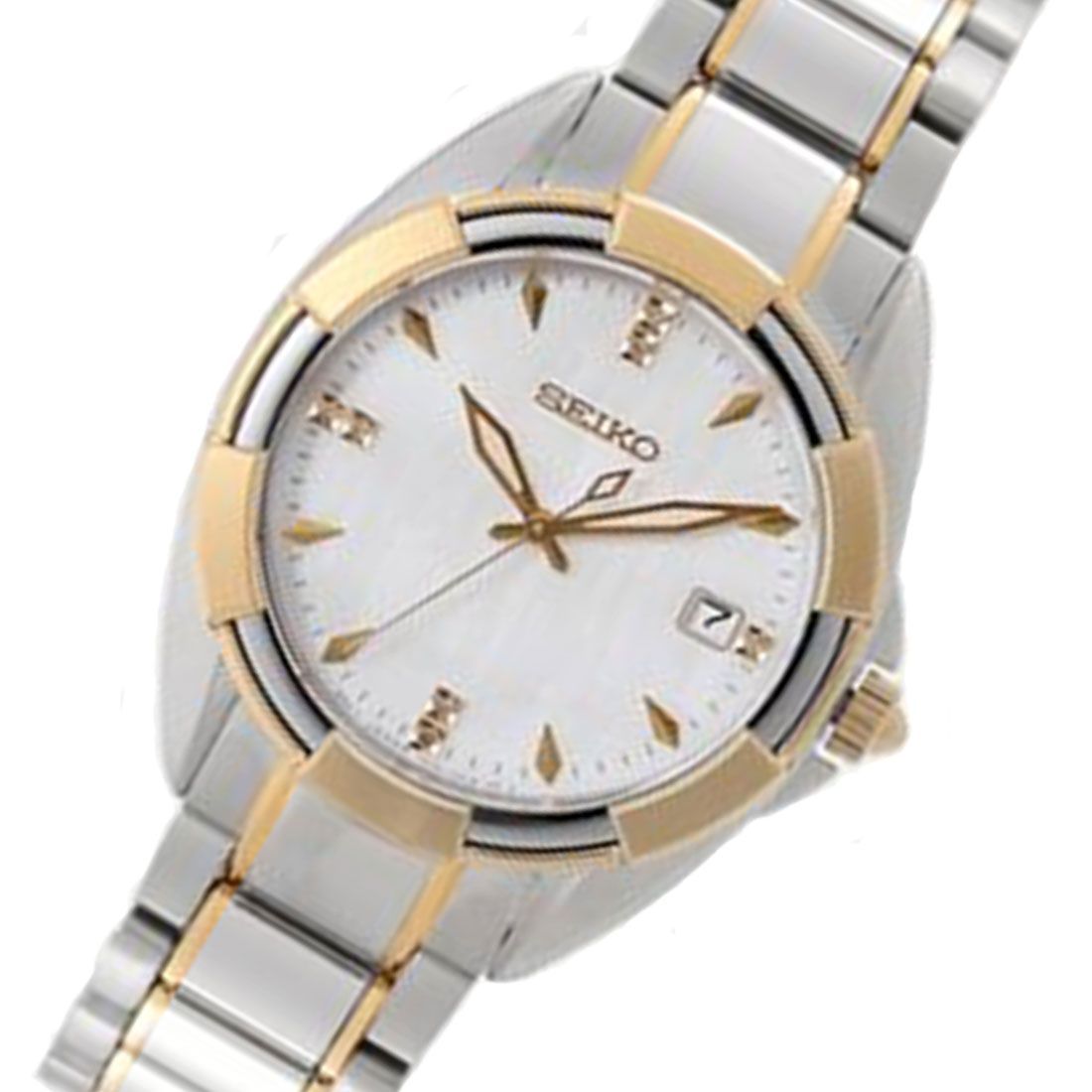 Seiko Diamond Accent Womens SKK886P1 SKK886 SKK886P Two Tone Watch -Seiko
