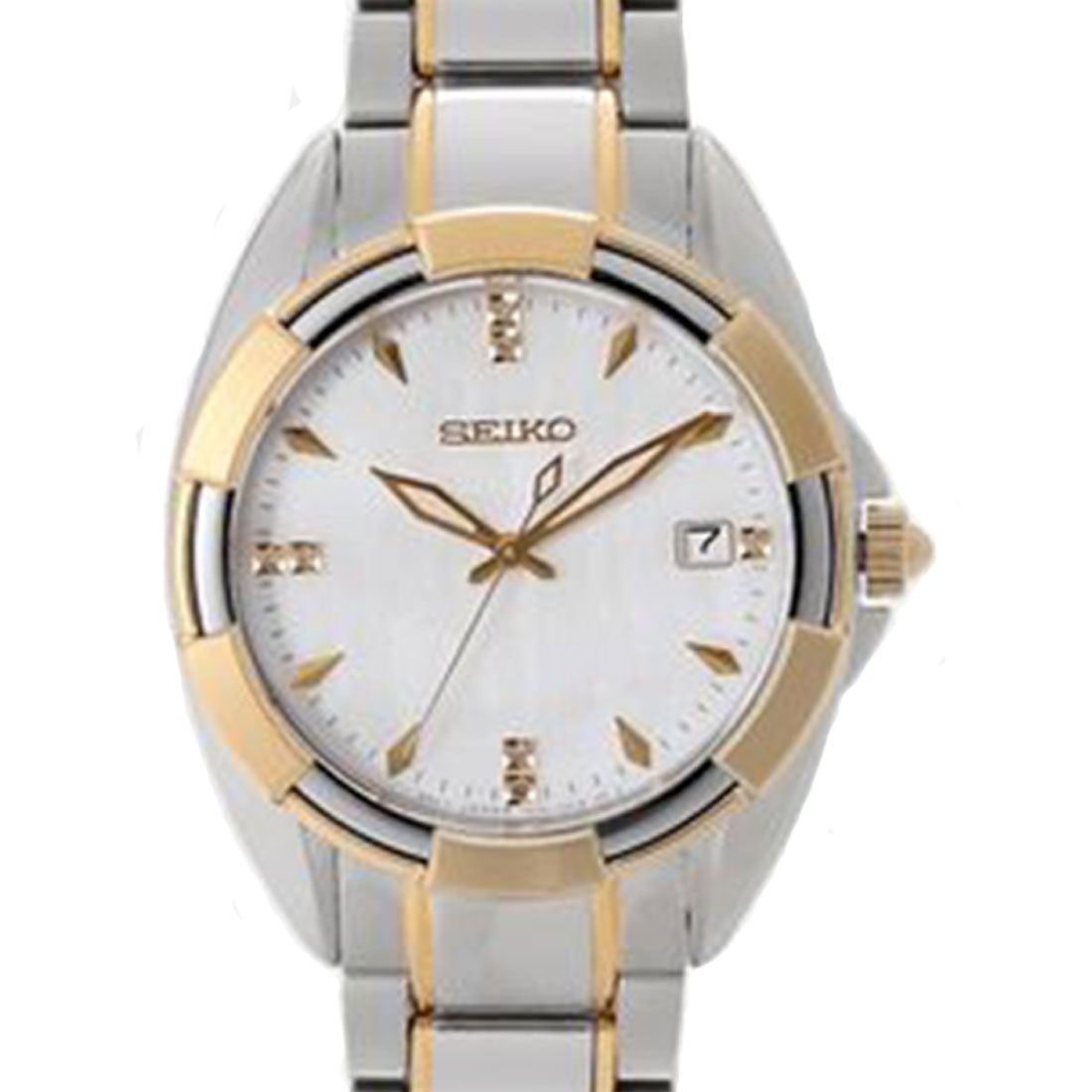 Seiko Diamond Accent Womens SKK886P1 SKK886 SKK886P Two Tone Watch -Seiko