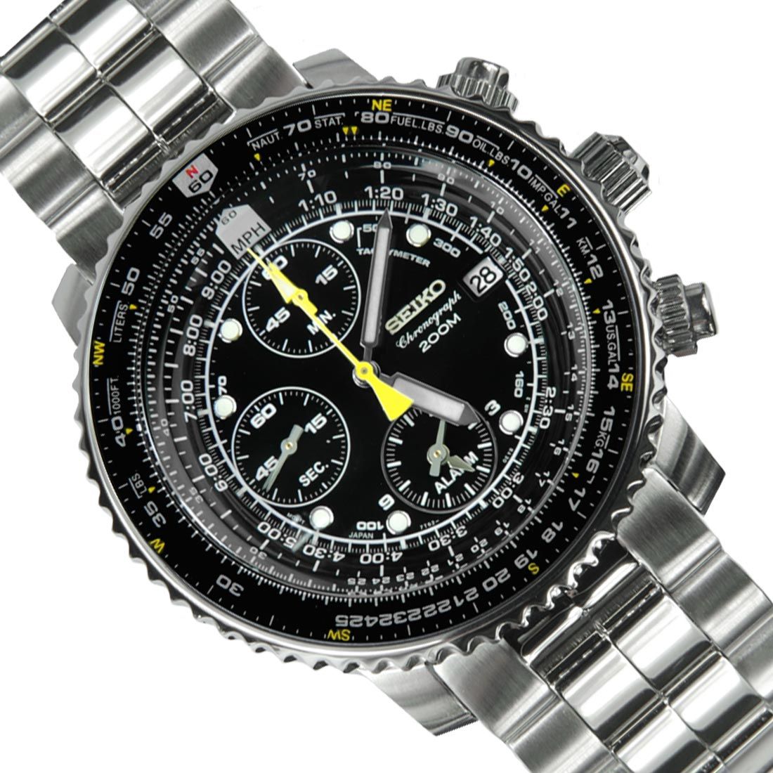 Seiko Flightmaster Chronograph SNA411P1 SNA411S NA411P Pilot Watch -Seiko