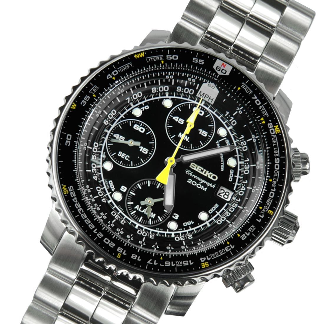 Seiko Flightmaster Chronograph SNA411P1 SNA411S NA411P Pilot Watch -Seiko