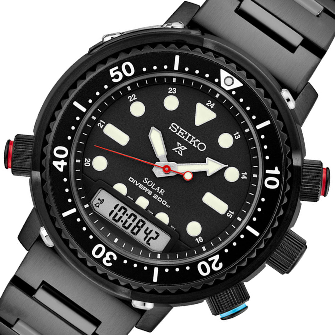 Seiko Hybrid Prospex Sea Solar SNJ037P1 SNJ037 Limited Edition Black Dive Watch -Seiko