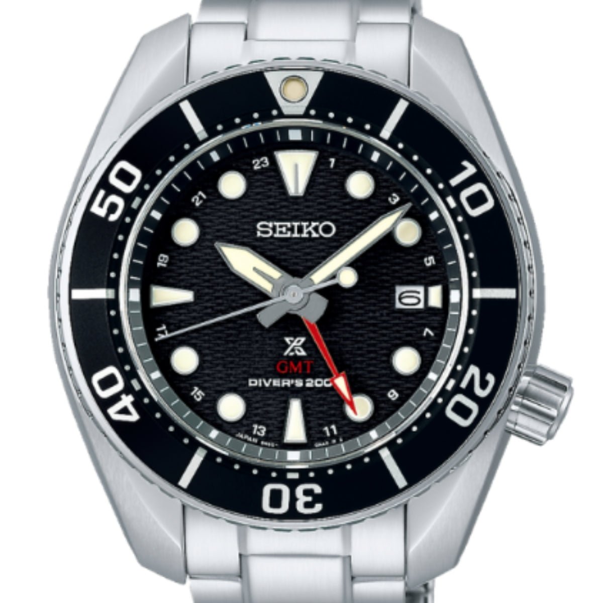 Seiko JDM Prospex GMT Sumo Solar Divers Black Dial Watch SBPK003 -Seiko