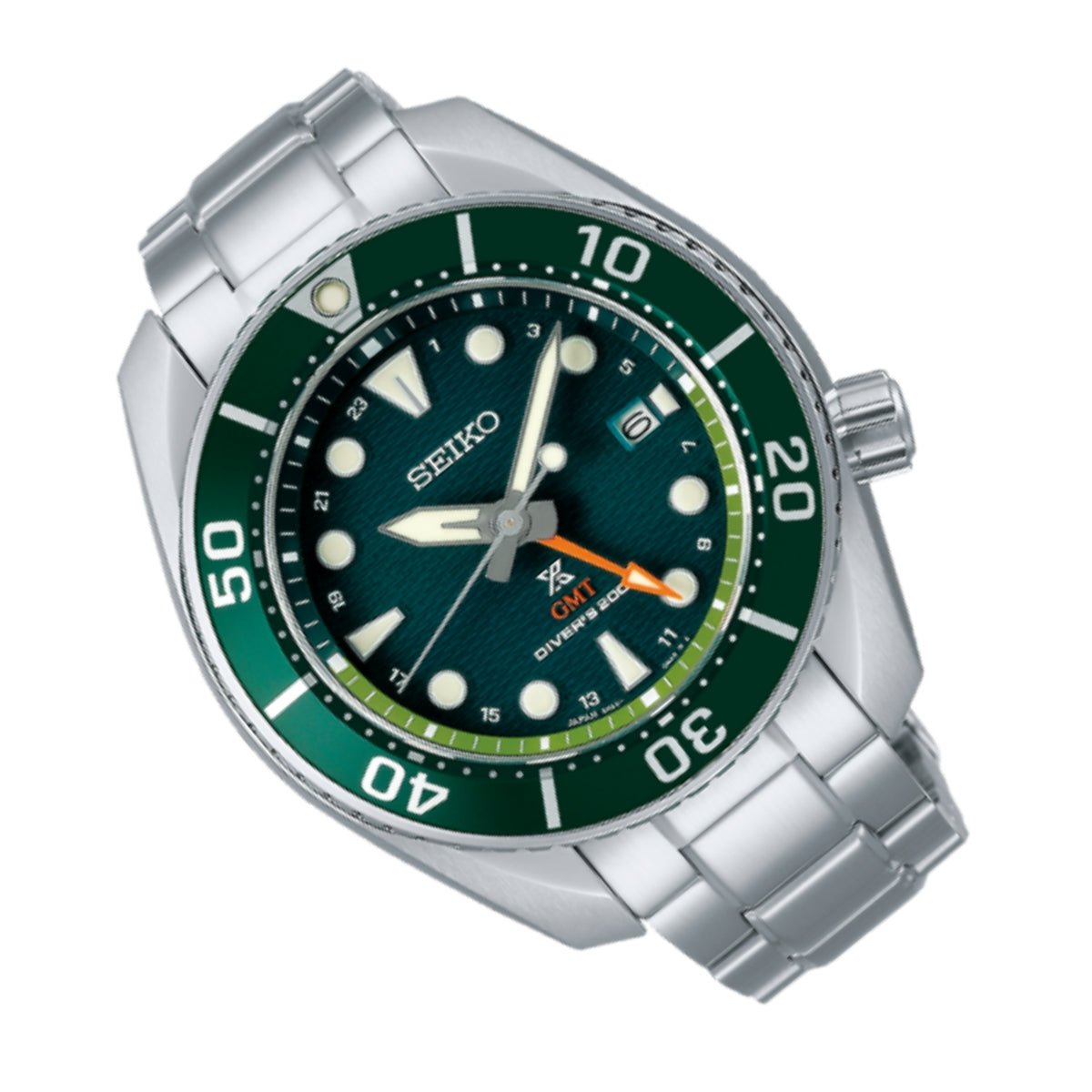 Seiko JDM Prospex GMT Sumo Solar Divers Green Dial Watch SBPK001 -Seiko