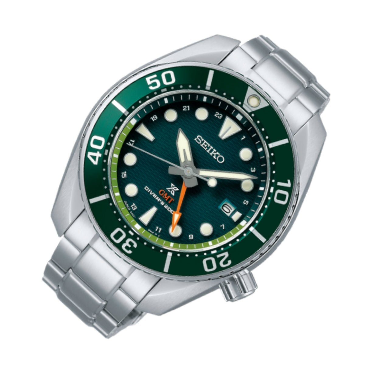 Seiko JDM Prospex GMT Sumo Solar Divers Green Dial Watch SBPK001 -Seiko