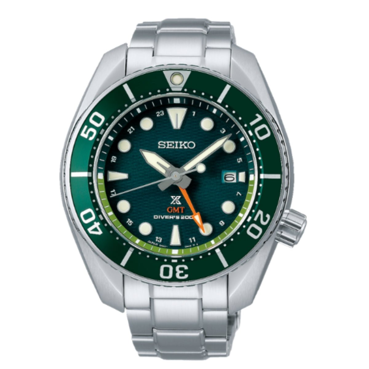 Seiko JDM Prospex GMT Sumo Solar Divers Green Dial Watch SBPK001 -Seiko