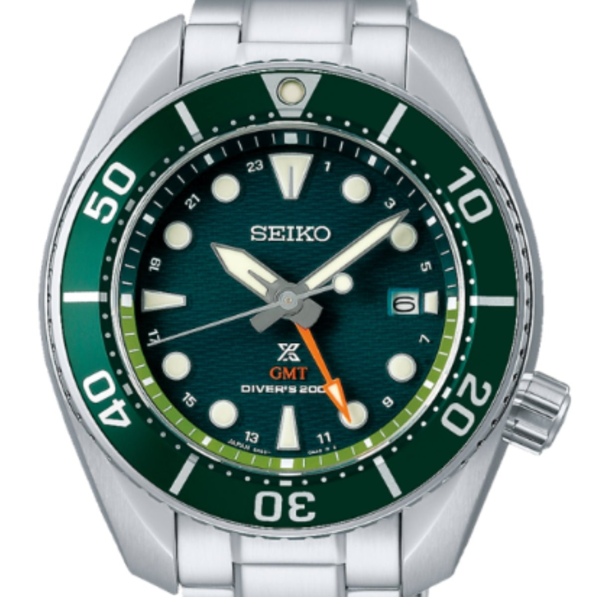 Seiko JDM Prospex GMT Sumo Solar Divers Green Dial Watch SBPK001 -Seiko