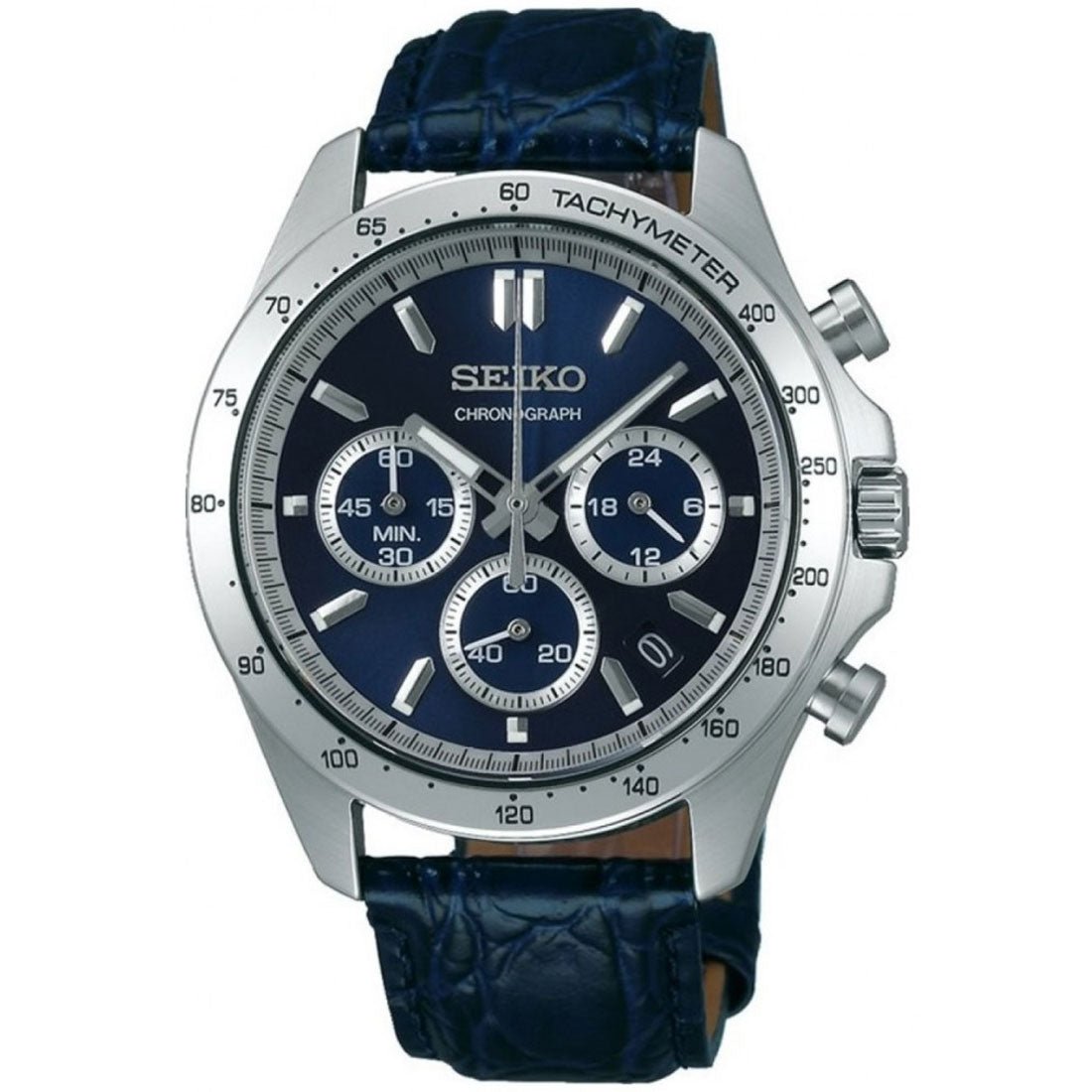 Seiko JDM Spirit Selection SBTR019 Blue Dial Chronograph Quartz Mens Leather Watch -Seiko