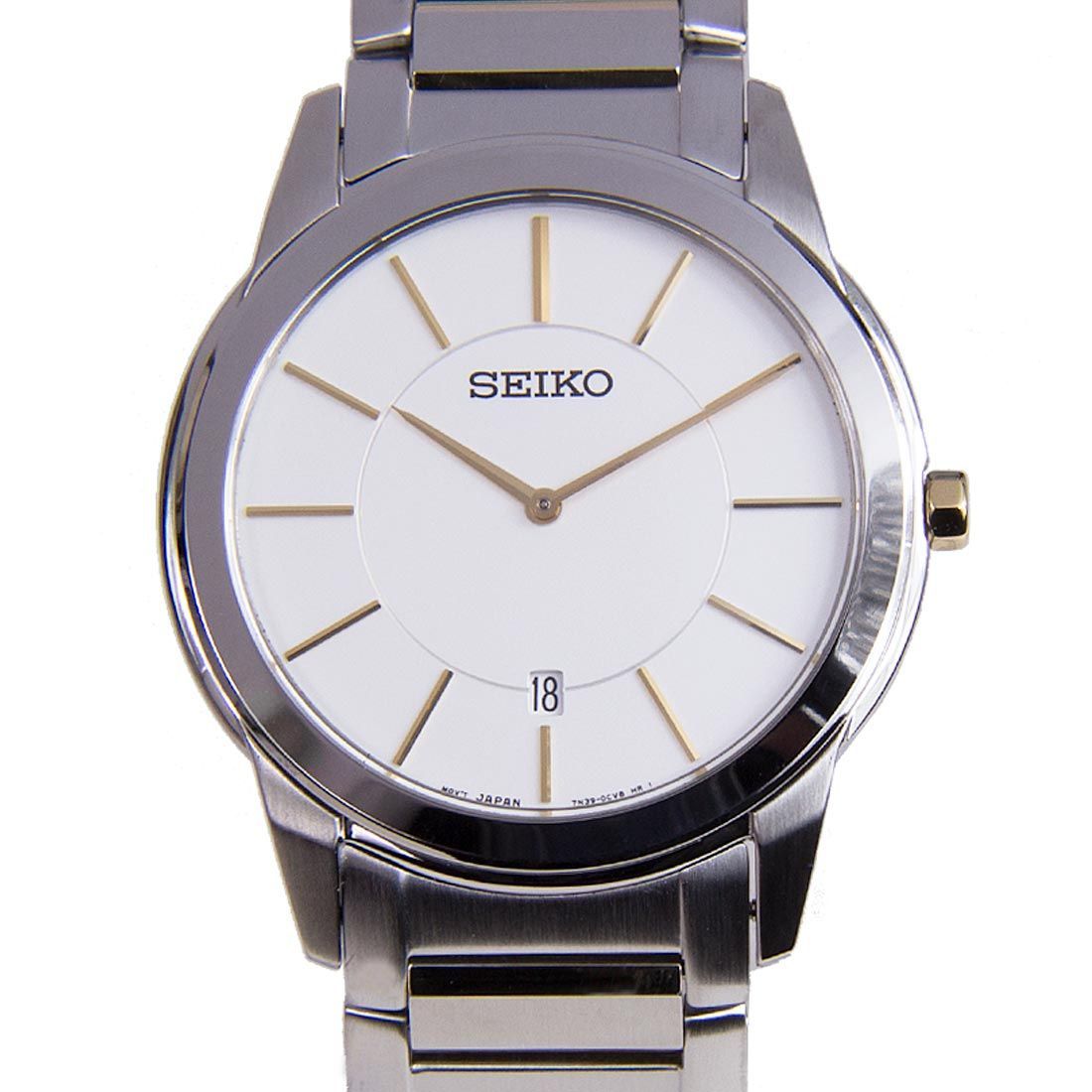 Seiko Men Quartz SKP371P1 SKP371 SKP371P Two Tone Stainless Steel Watch -Seiko