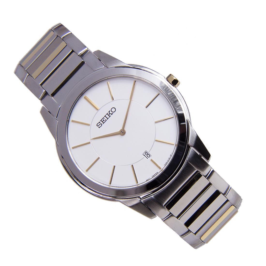 Seiko Men Quartz SKP371P1 SKP371 SKP371P Two Tone Stainless Steel Watch -Seiko