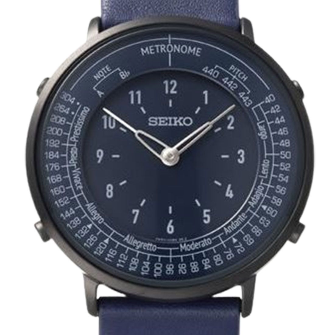 Seiko Metronome Blue Quartz SMW004A Leather Watch -Seiko