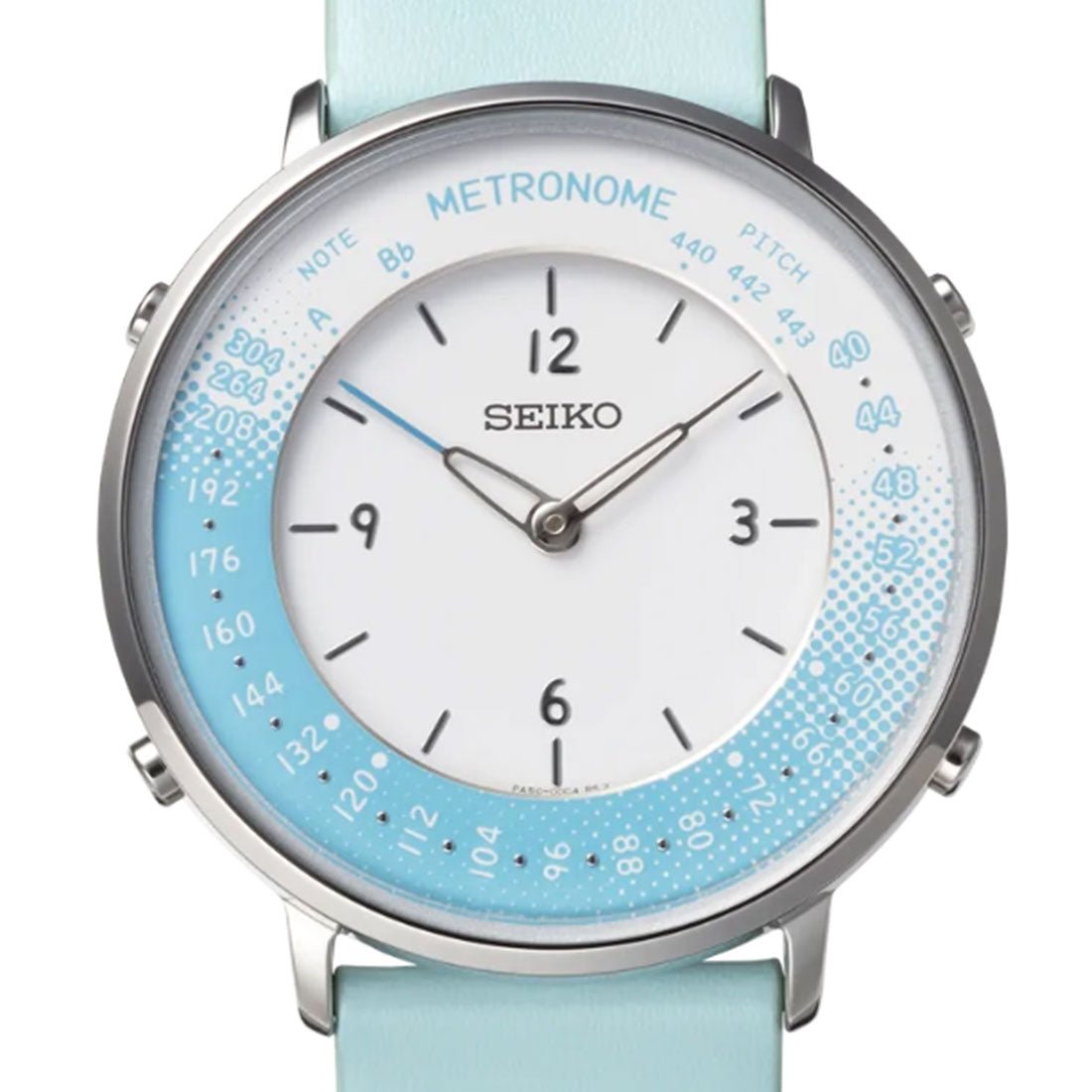Seiko Metronome Blue White SMW004B Leather Casual Unisex Quartz Watch -Seiko