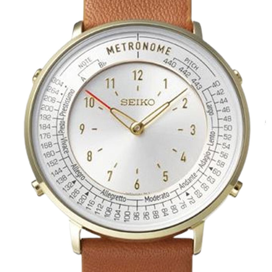 Seiko Metronome Leather SMW003A Silver Dial Quartz Watch -Seiko