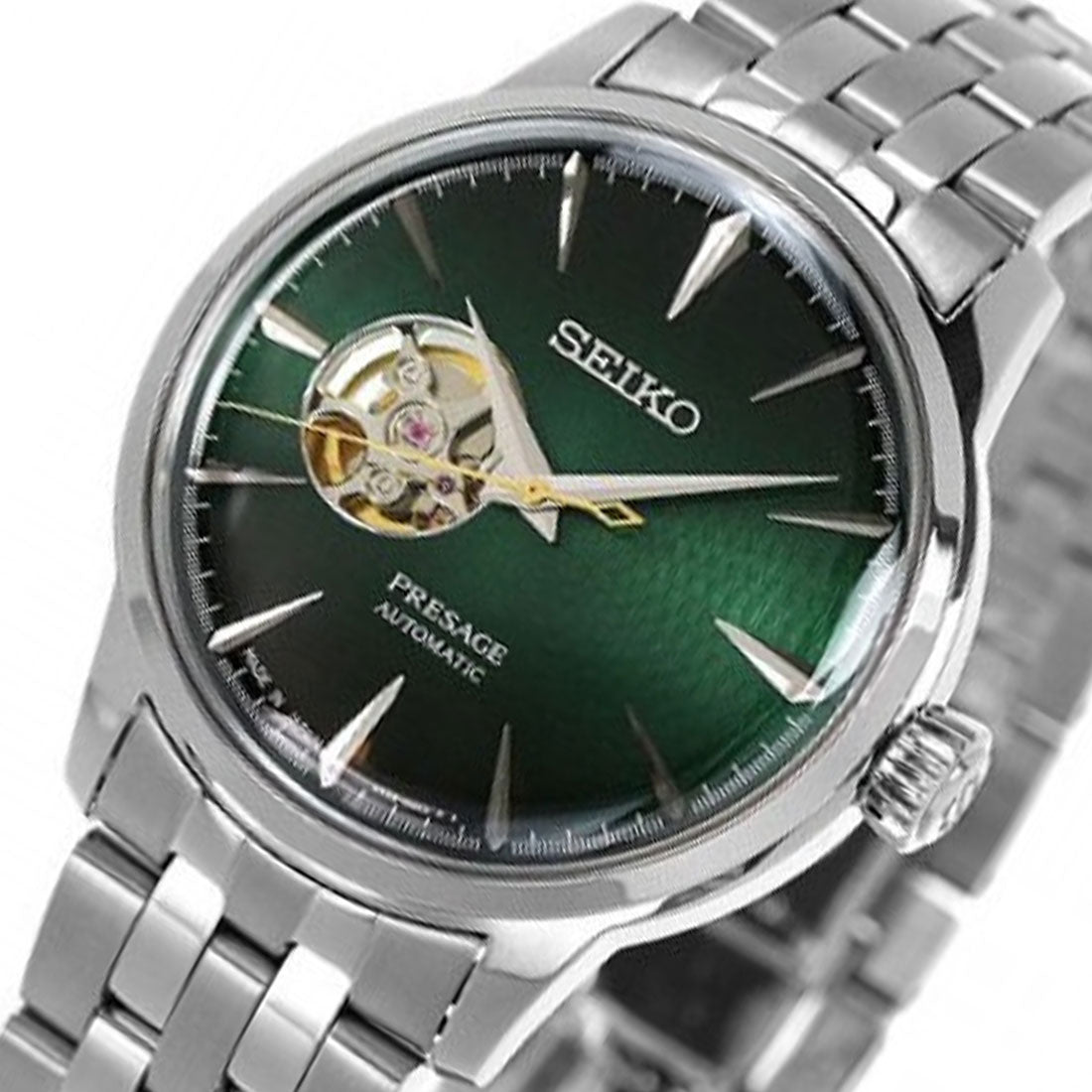 Seiko Presage Cocktail Green Open Heart Dial Grasshopper SSA441J1 SSA441 SSA441J Watch -Seiko