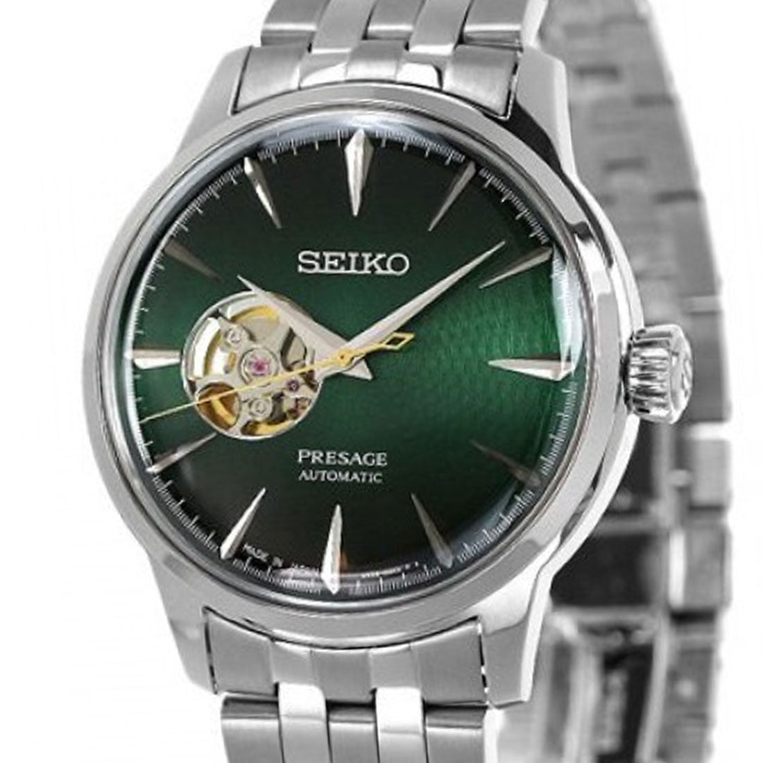 Seiko Presage Cocktail Green Open Heart Dial Grasshopper SSA441J1 SSA441 SSA441J Watch -Seiko