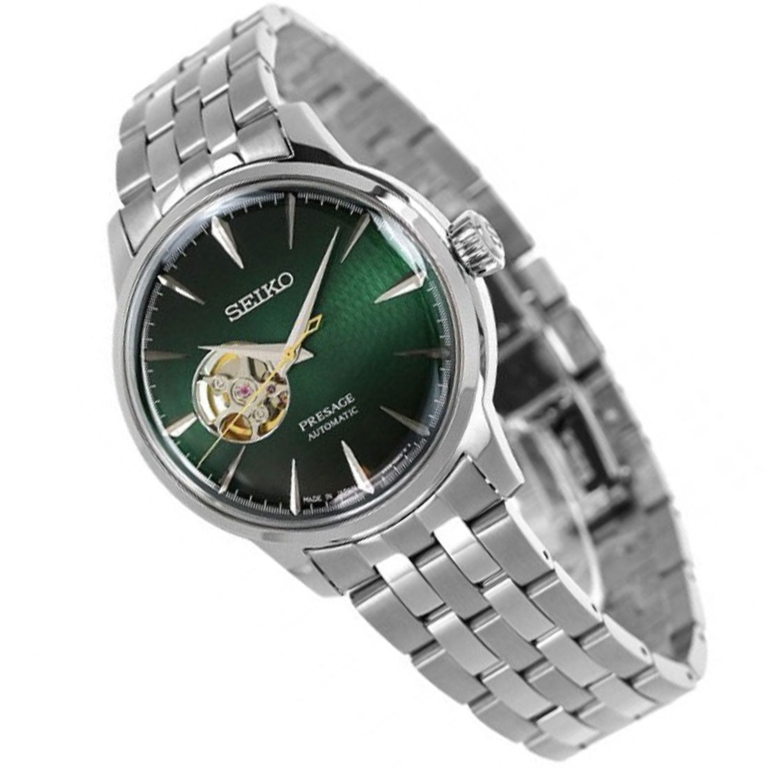 Seiko Presage Cocktail Green Open Heart Dial Grasshopper SSA441J1 SSA441 SSA441J Watch -Seiko